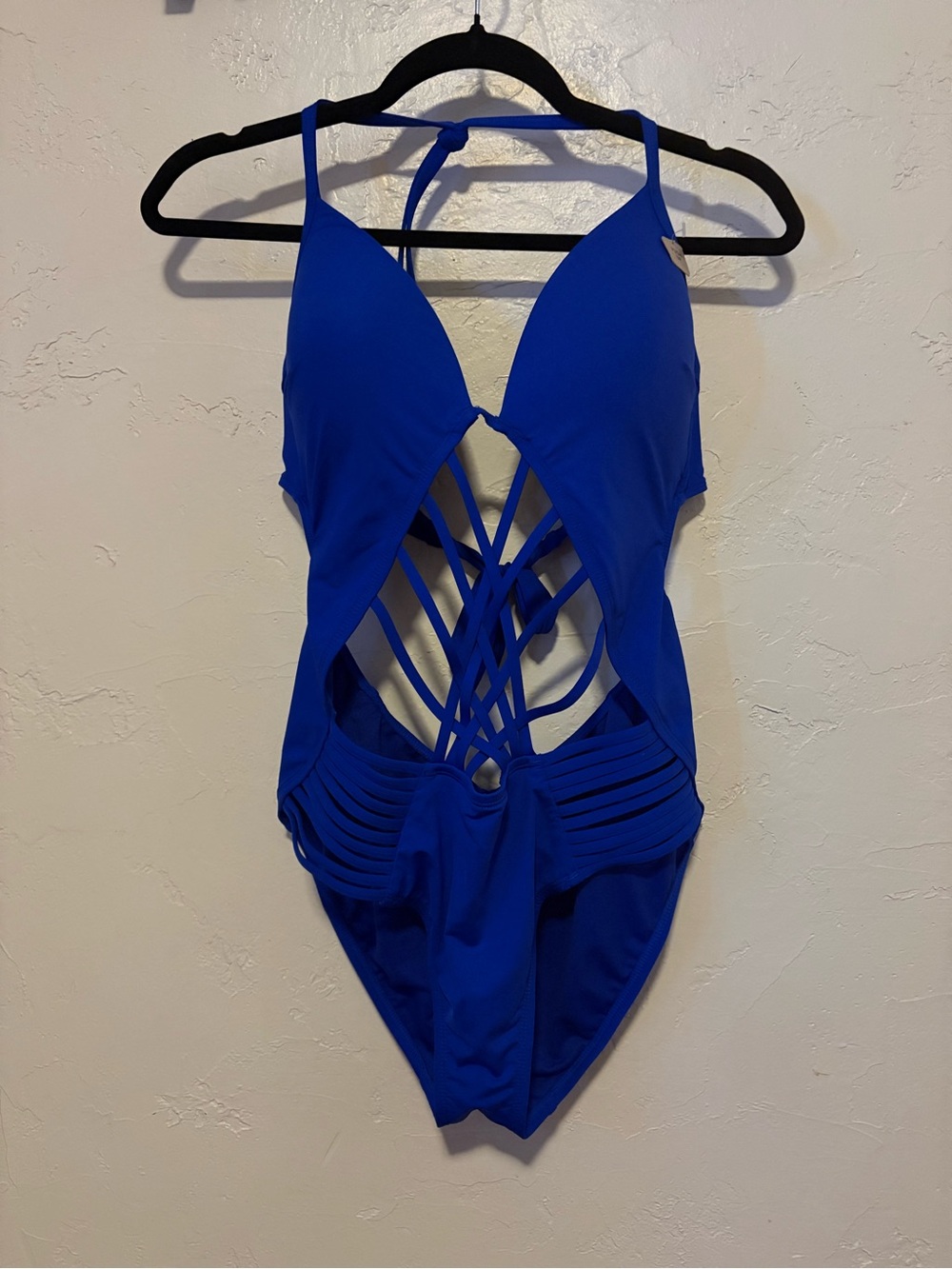 Kenneth Cole New York Royal Blue Cutout One-Piece Swimsuit | Push-Up